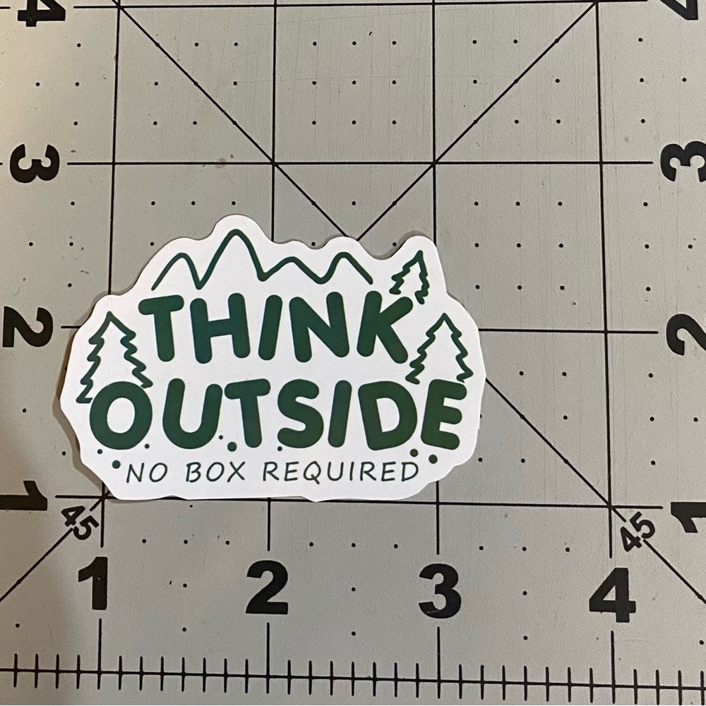 🌈20/$5🌈 Think Outside No Box Required Sticker - Picture 2 of 3